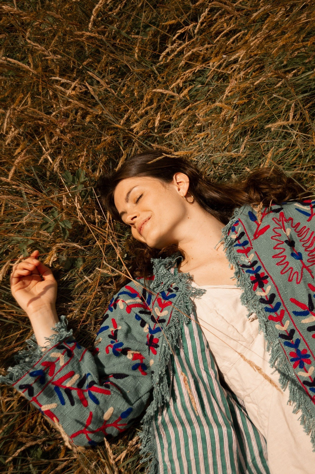 Frayed Edge Bohemian Jacket Blue