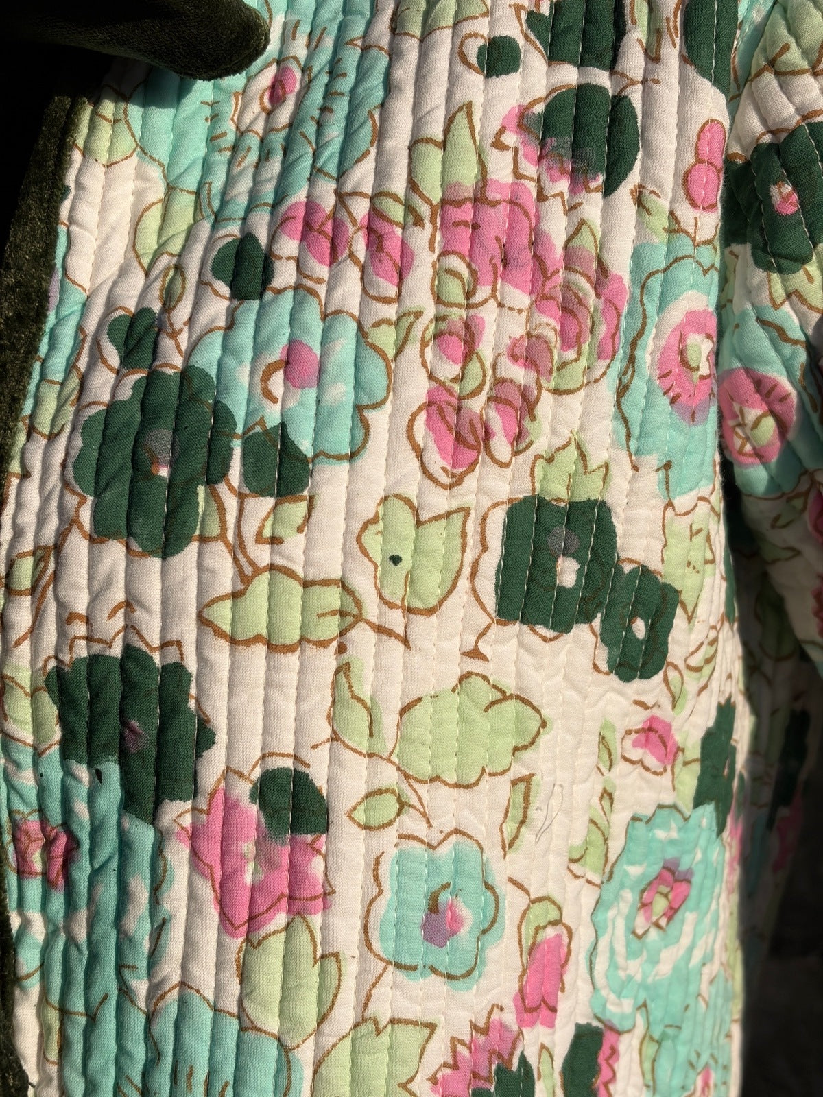 Reversible Jacket - Floral with Pink and Red Stripe