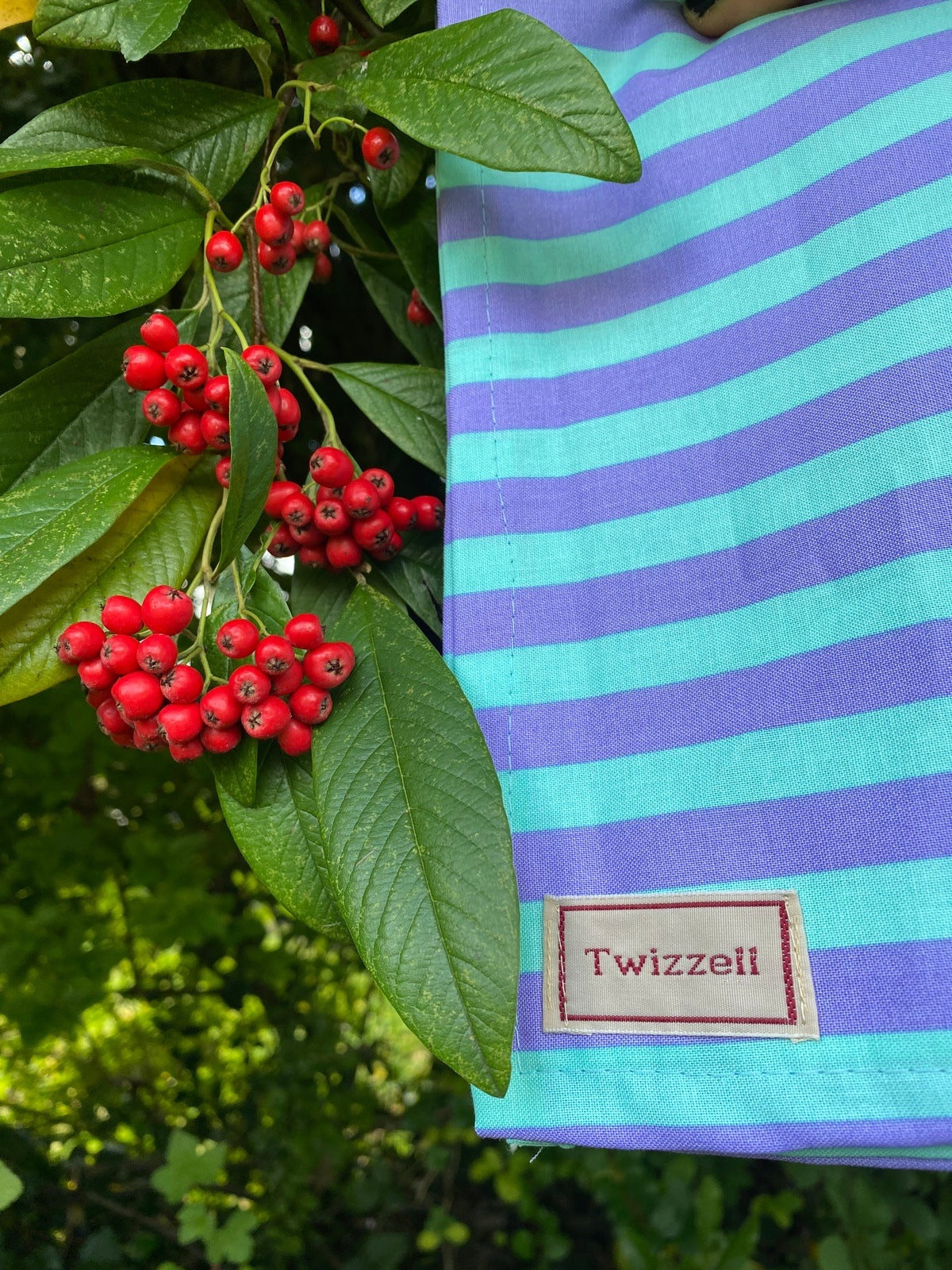 Lilac & Blue Stripe Napkin x 4