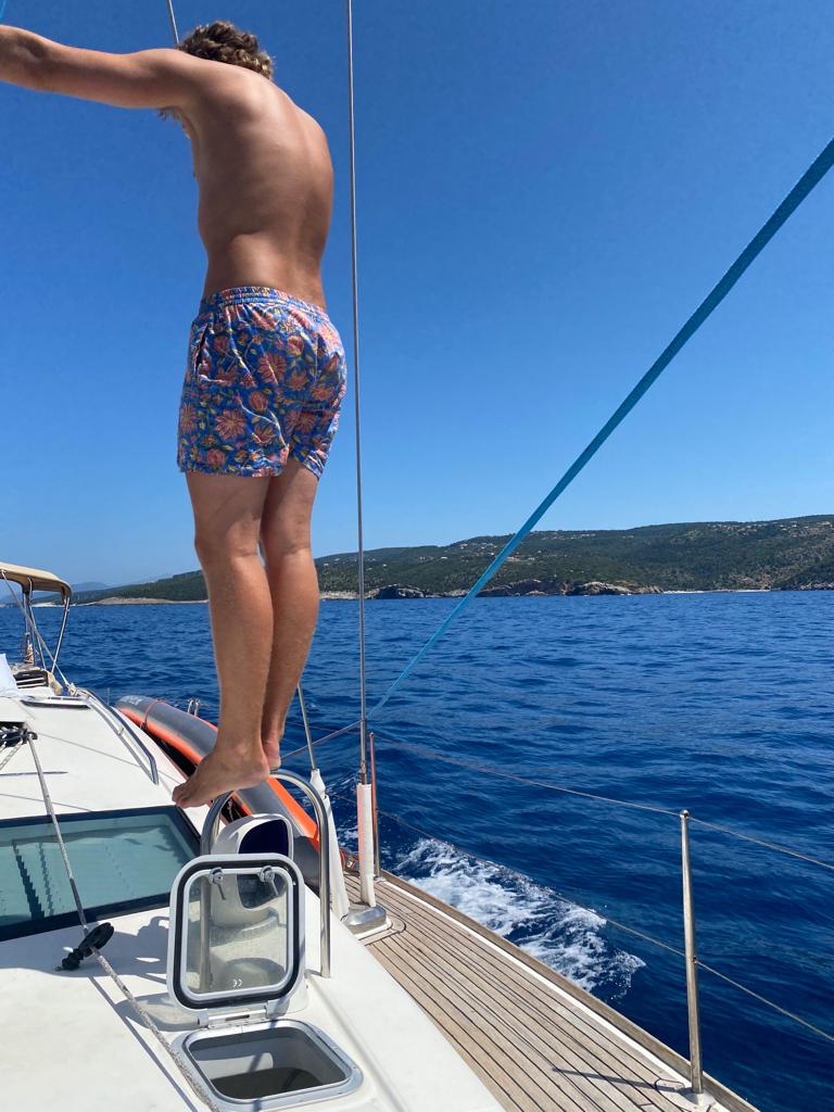 Unisex Indian Block Print Boxer shorts - Blue