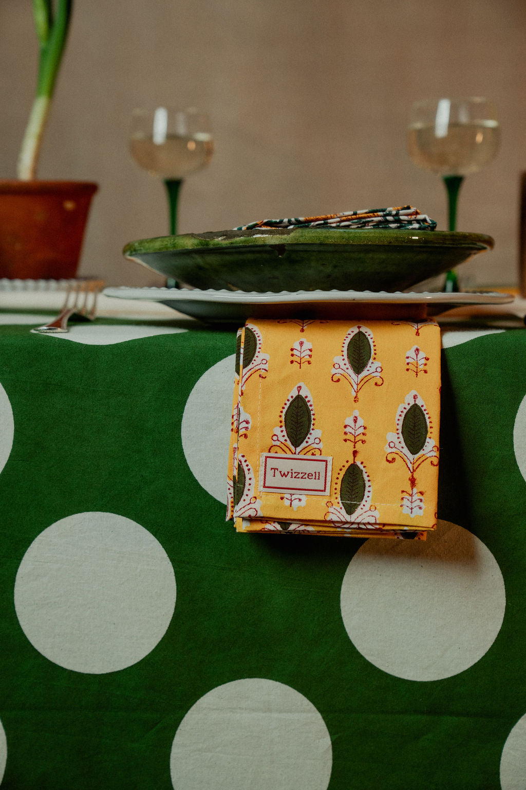 Green Spot Tablecloth