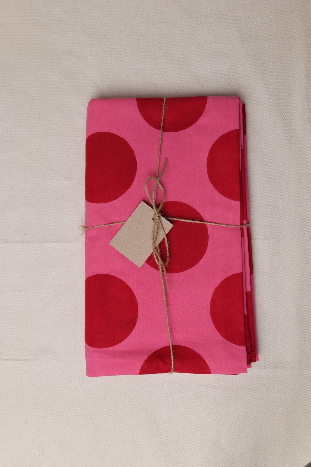 Pink with Red Spot Tablecloth