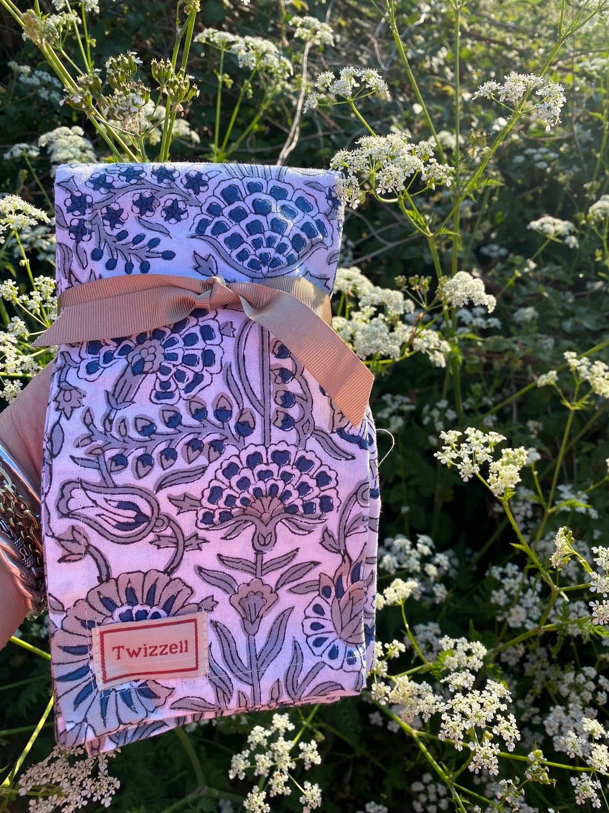 Indian Block Print Napkins Set of 4 - White and Grey