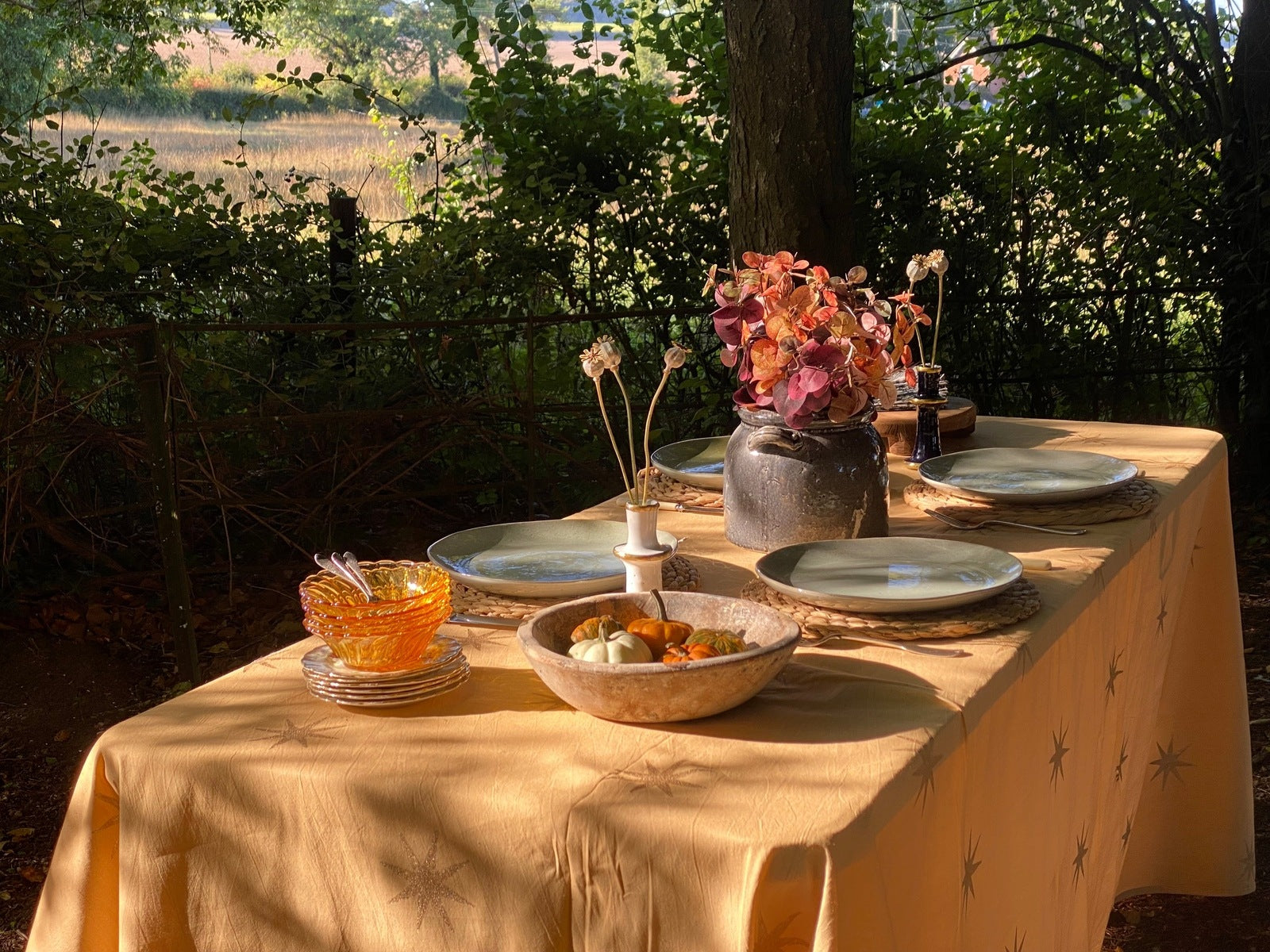 Beige Star Tablecloth