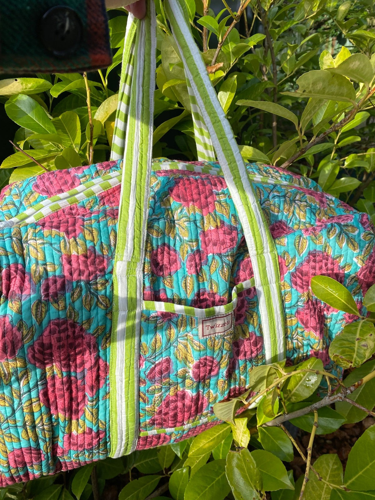 Indian Block Print Weekend Bag - Rose