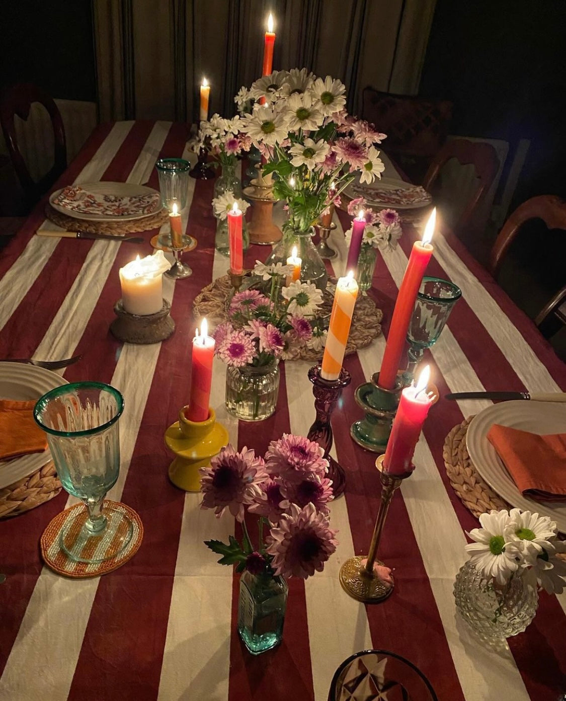 Merlot Stripe Tablecloth