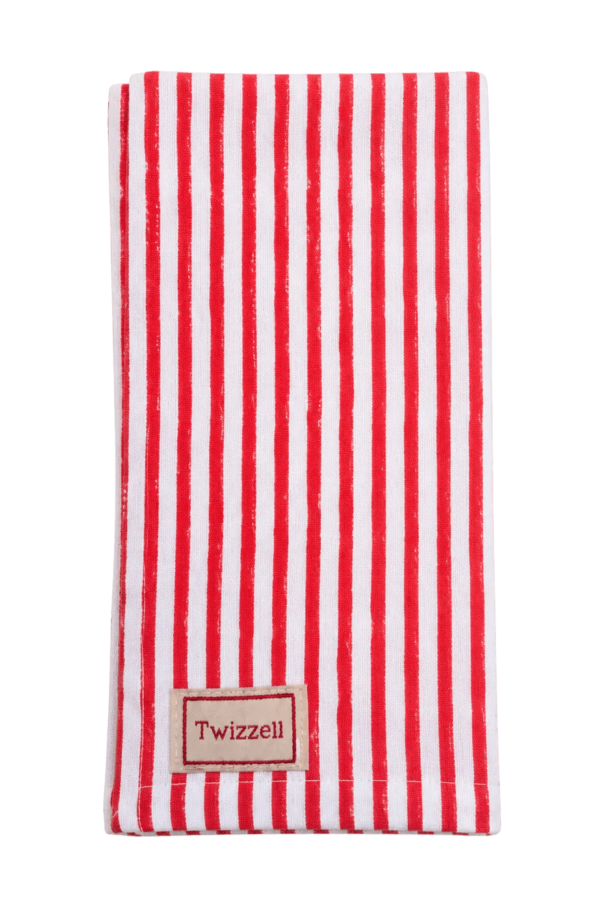 SECONDS Red and White Pinstripe Napkin x 4