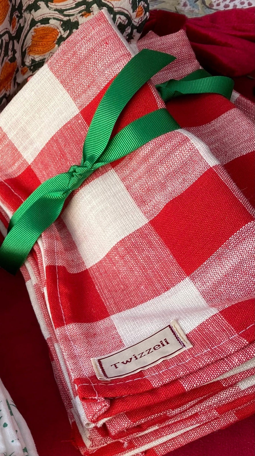 Red Gingham Napkin x 4