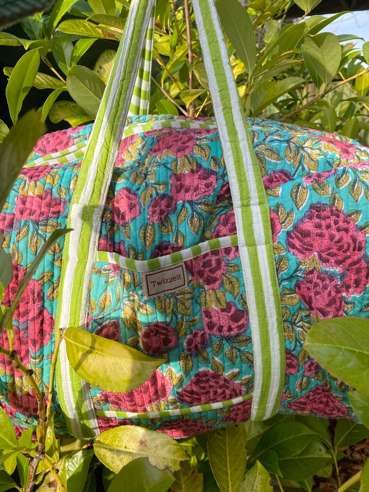 Indian Block Print Weekend Bag - Rose