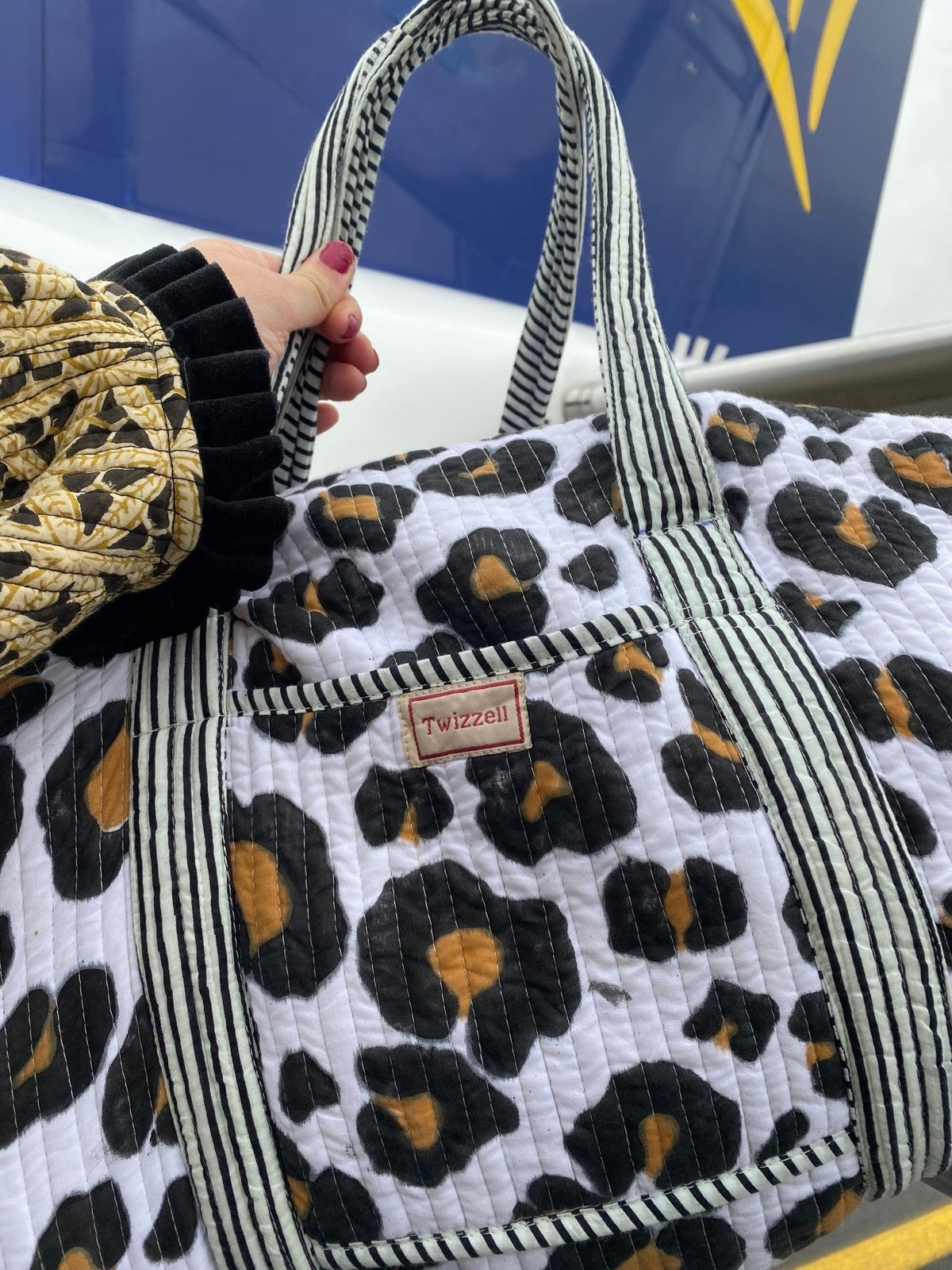 Indian Block Print Weekend Bag - Leopard