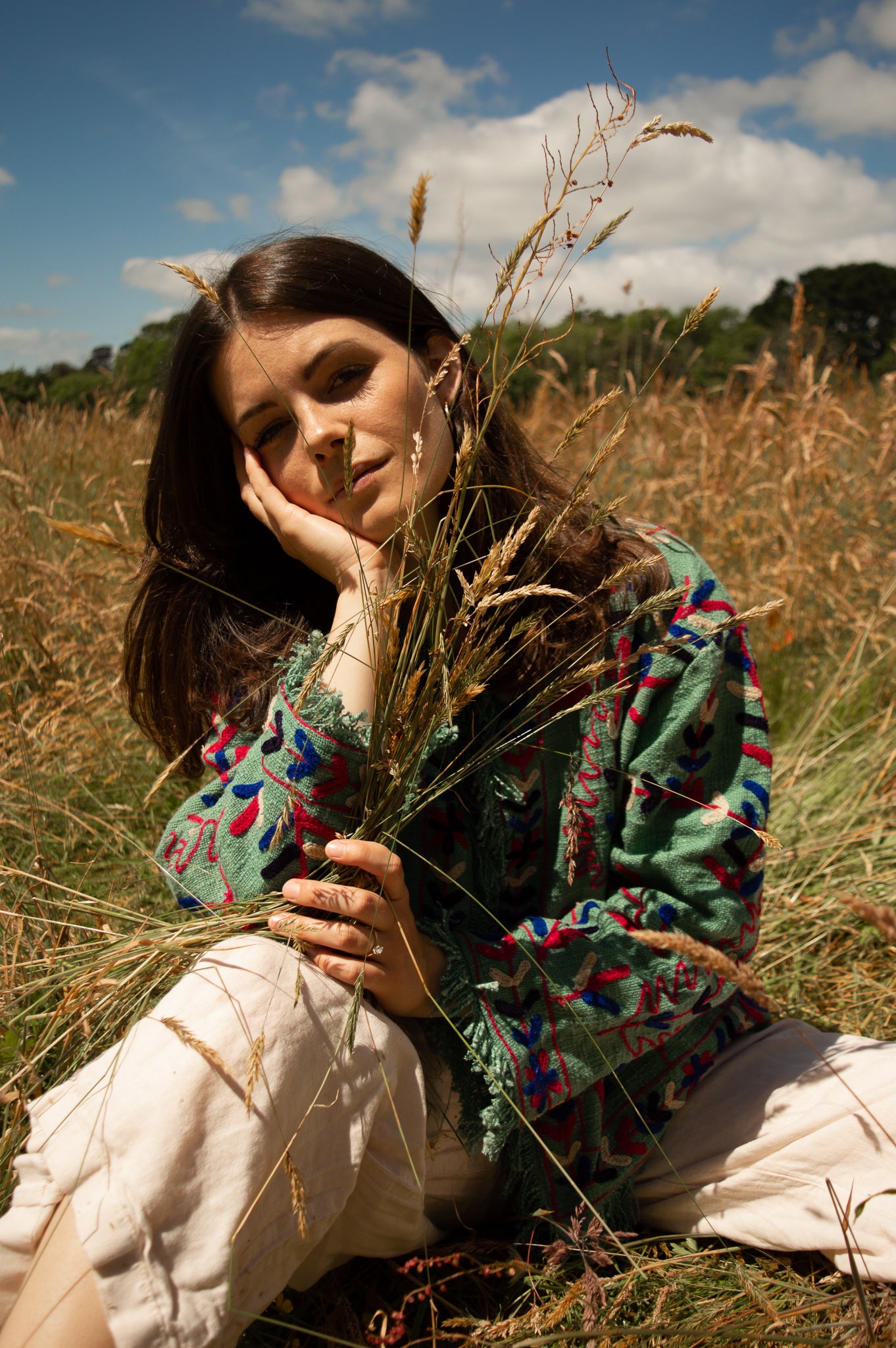 Frayed Edge Bohemian Jacket Blue