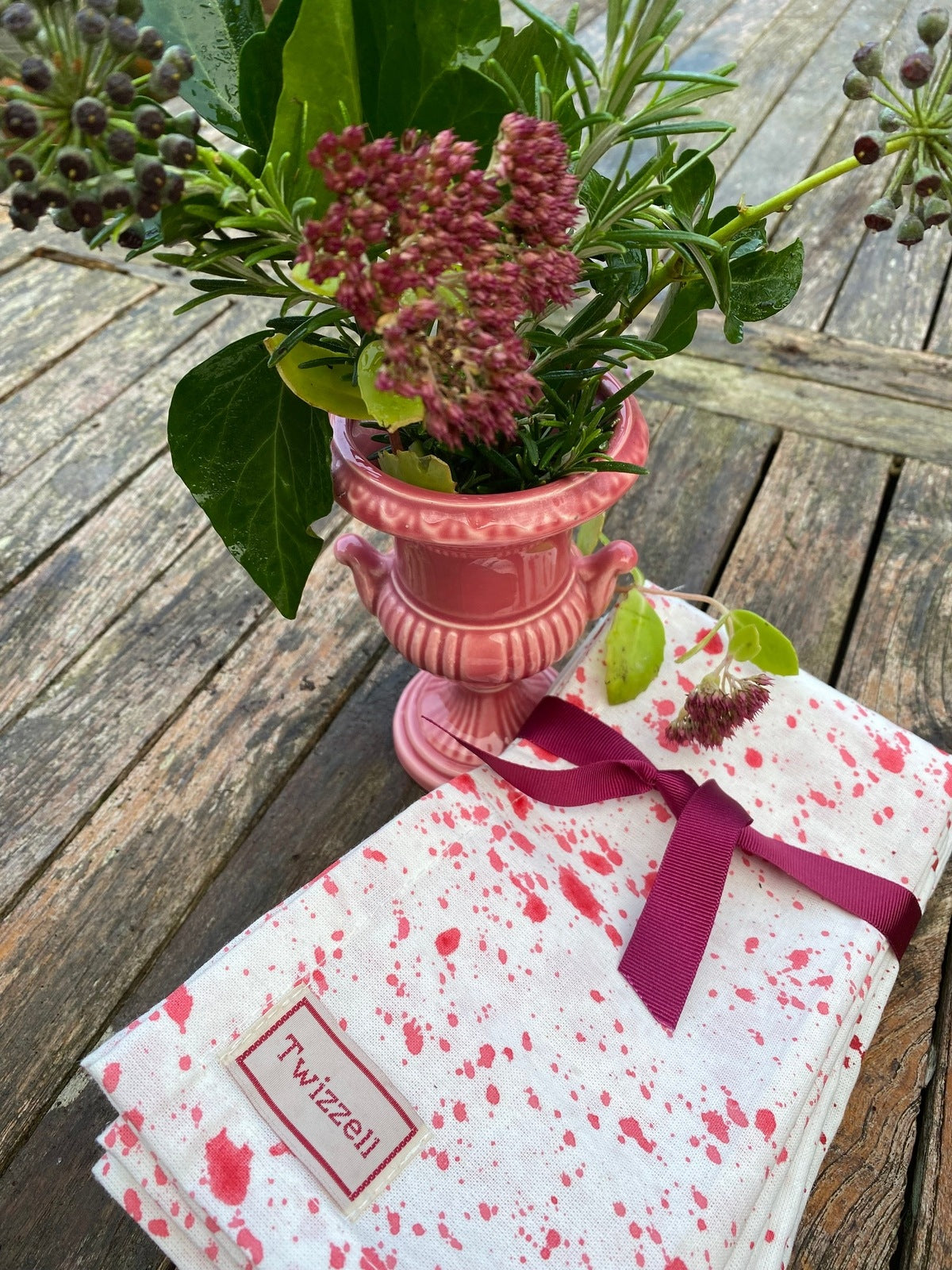 SECONDS Pink Splatter Napkin x 4