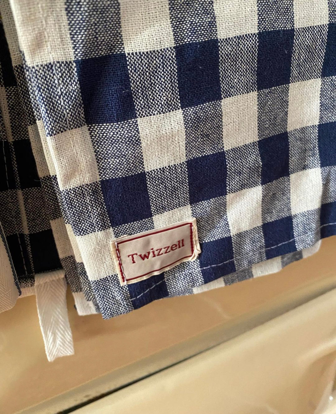Navy Gingham Tea Towel