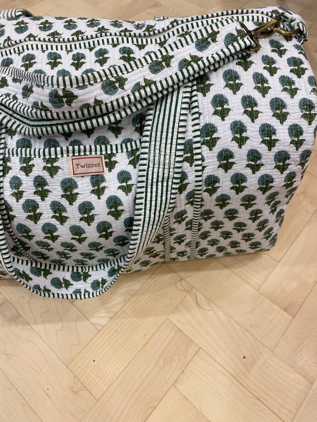 Indian Block Print XL Weekend Bag - Blue