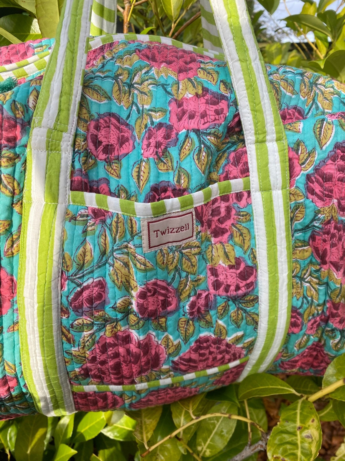 Indian Block Print Weekend Bag - Rose