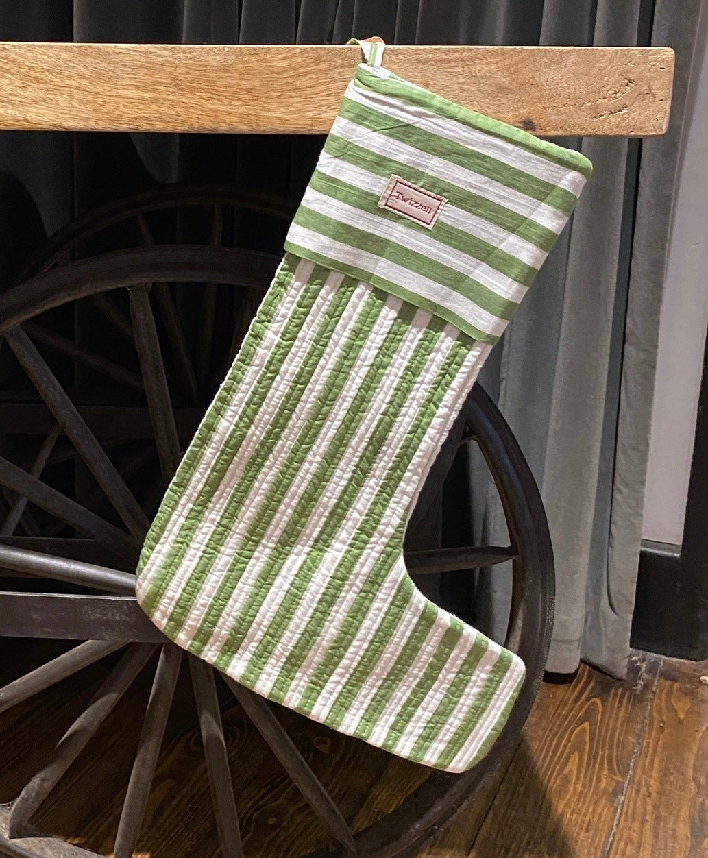 Sage and White Stocking