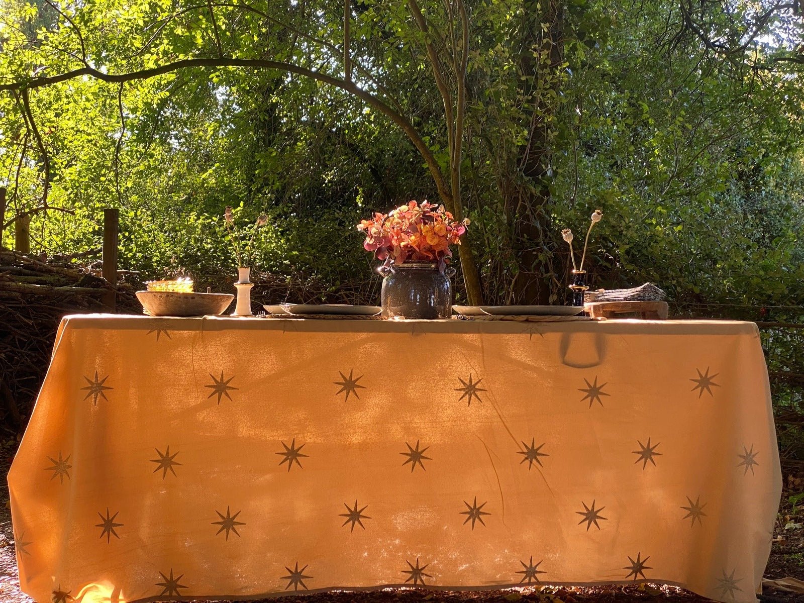 Beige Star Tablecloth