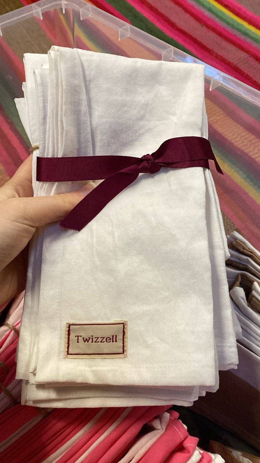 SECONDS White Linen Napkin x 4