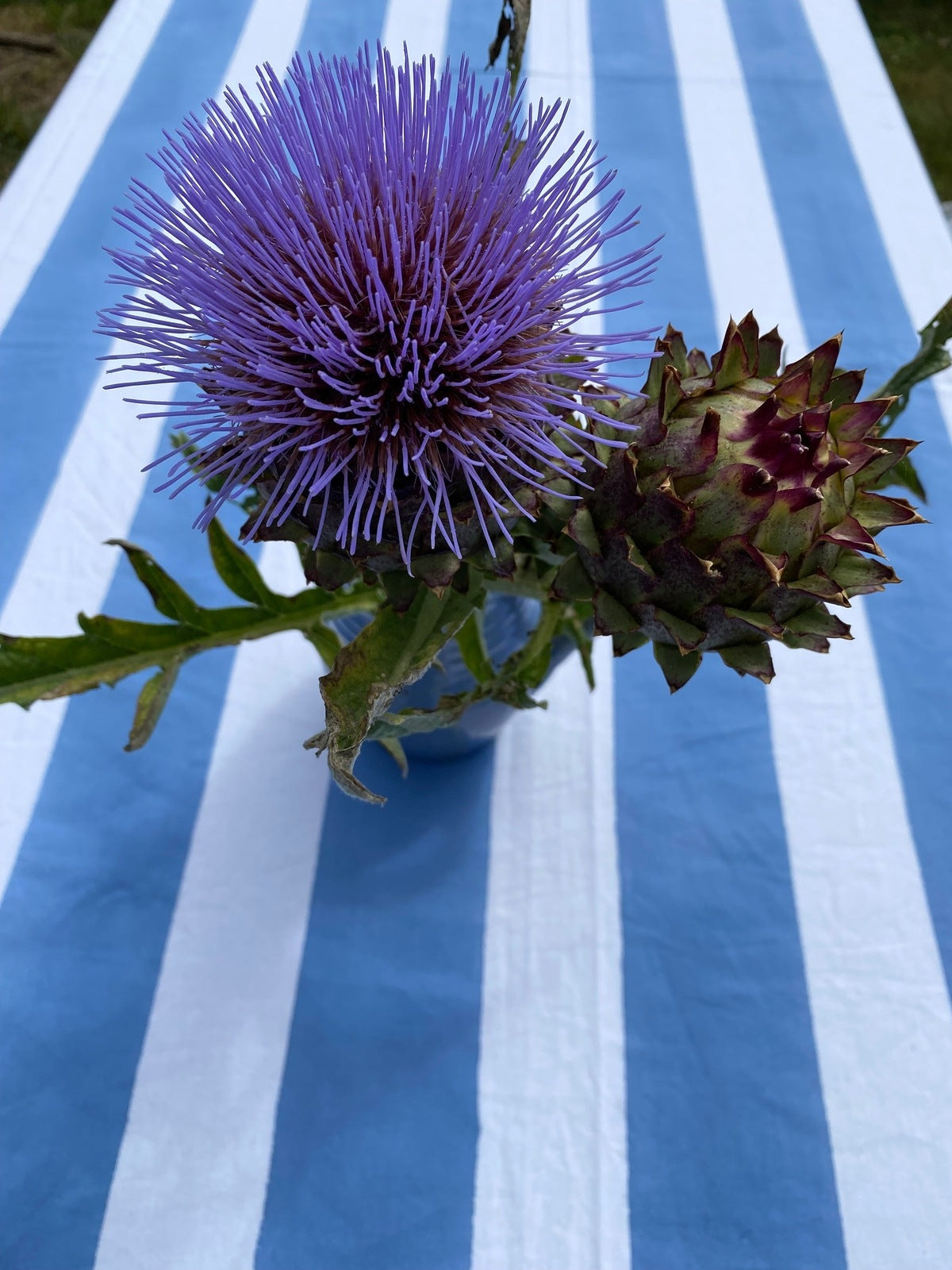 Pastel Blue Stripe Tablecloth