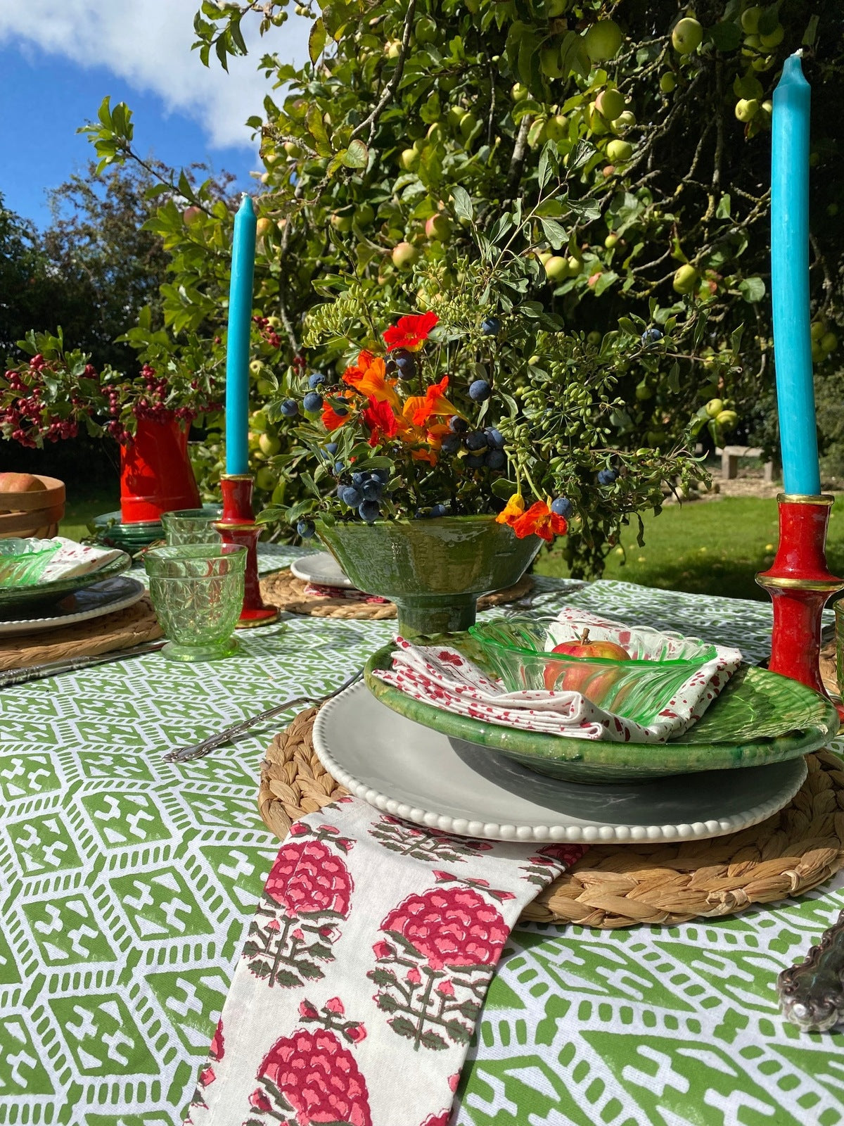 Green Ladder Tablecloth