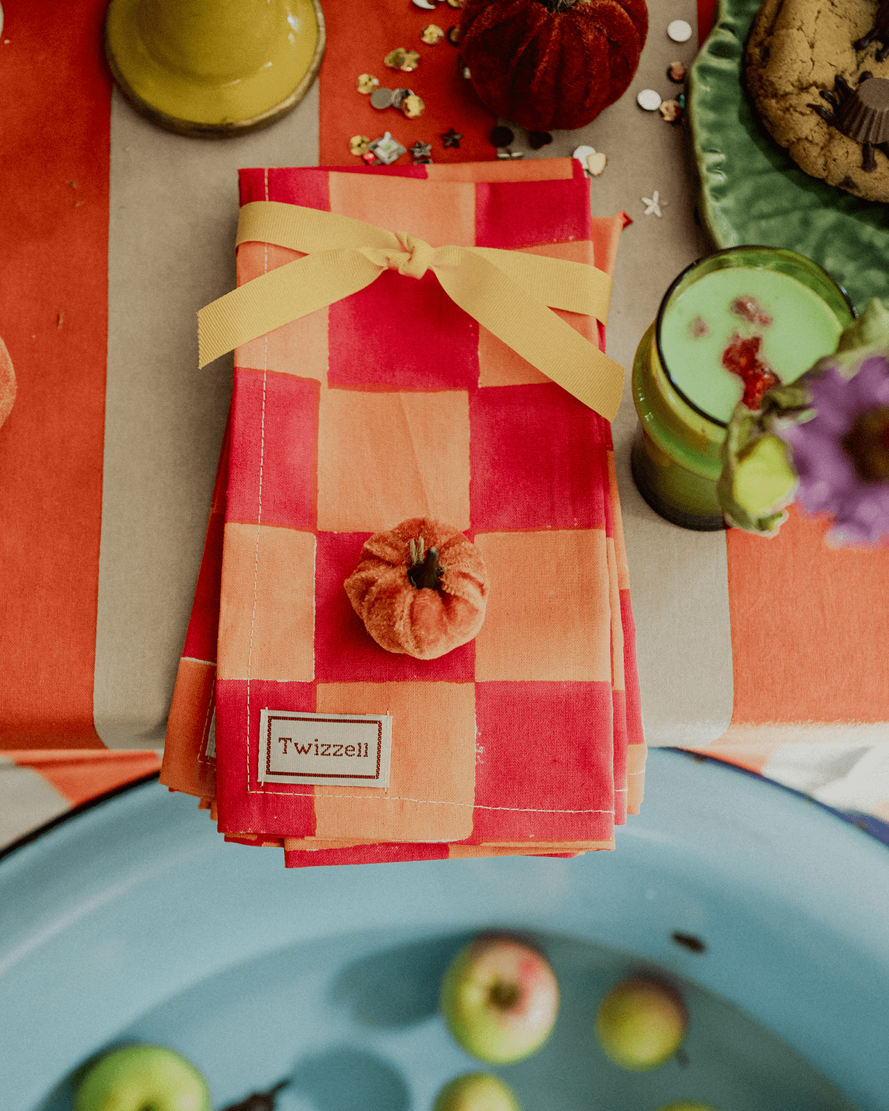 Pink & Yolk Checkerboard Napkin x 4
