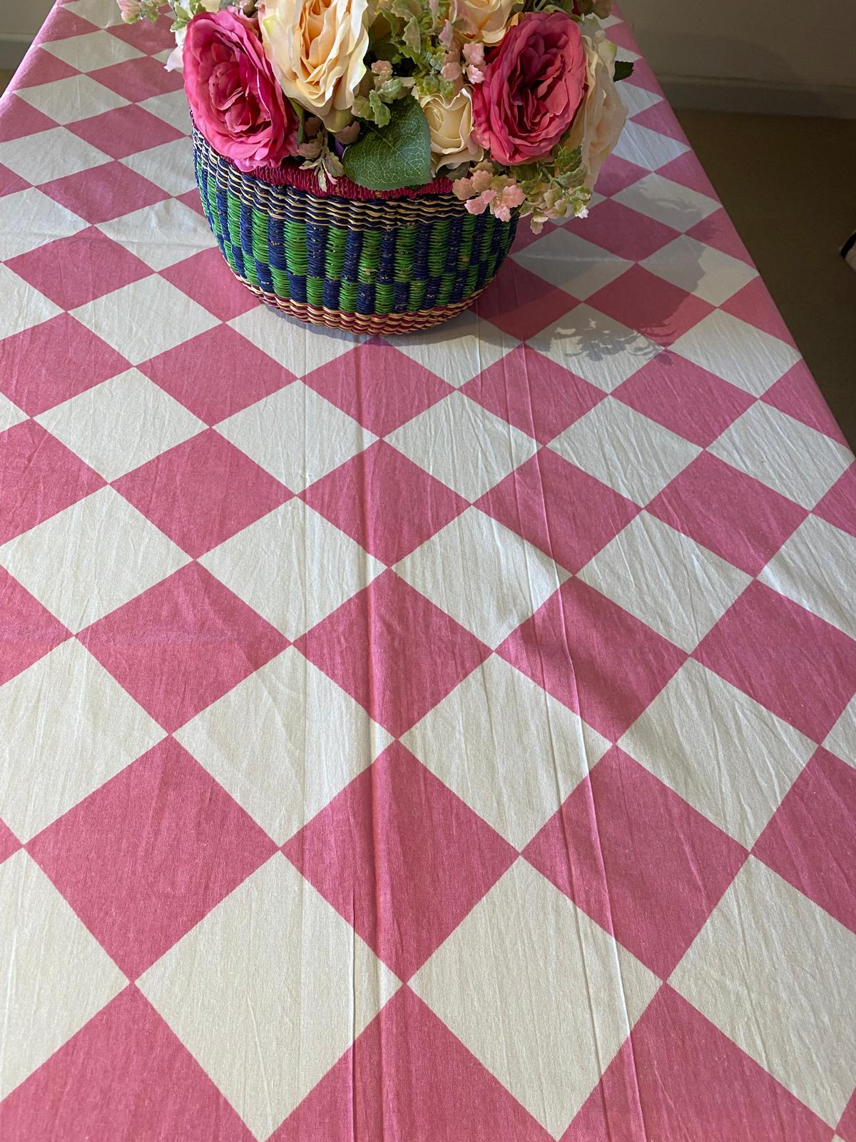 Pink Harlequin Tablecloth