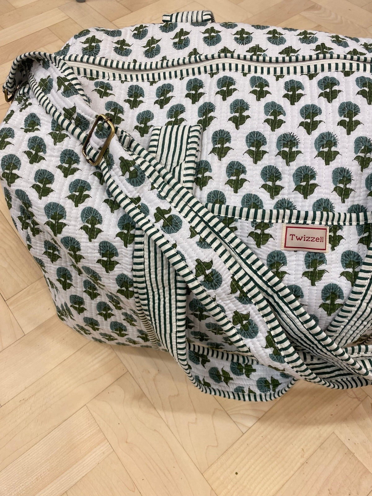 Indian Block Print XL Weekend Bag - Blue