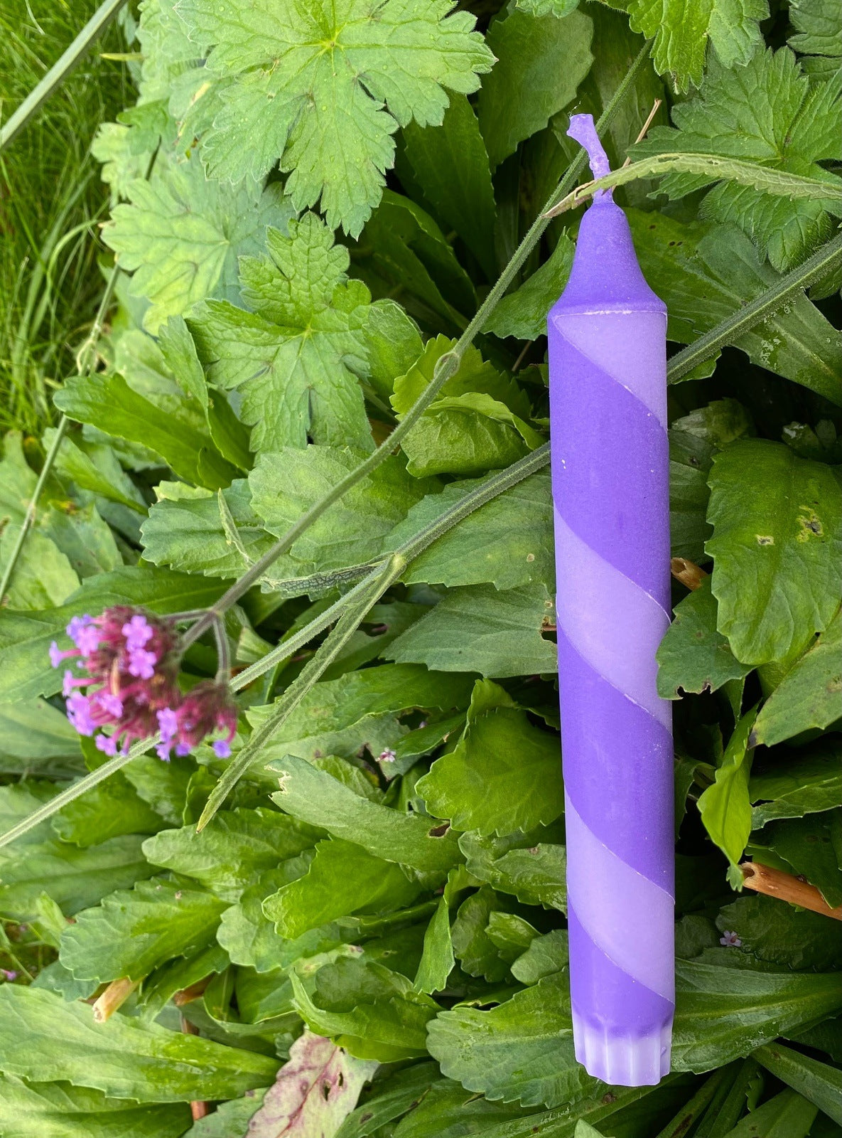 Lilac and Dark Purple Helter Skelter Candle