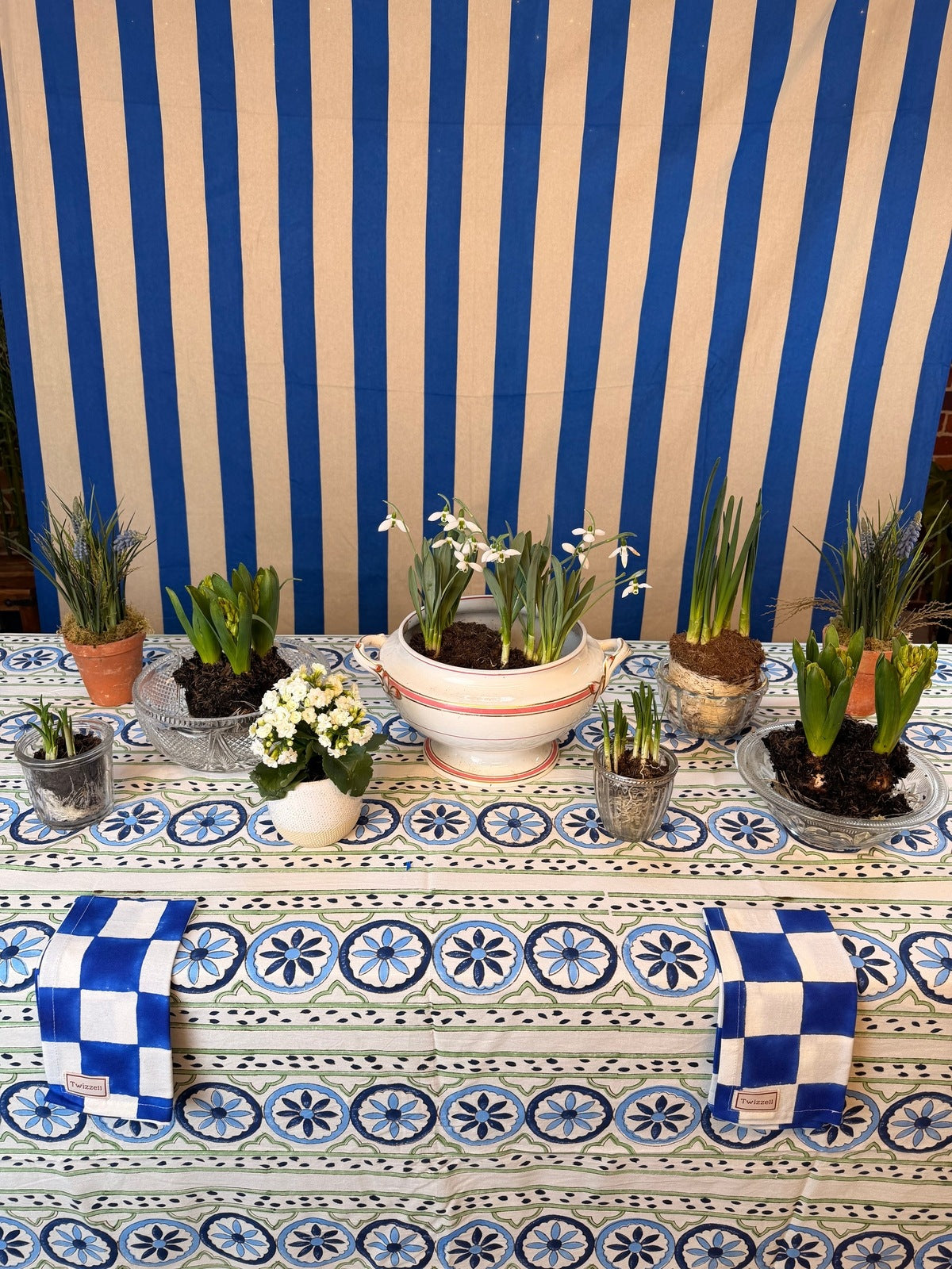 Sicilian Tablecloth - Blue and Green