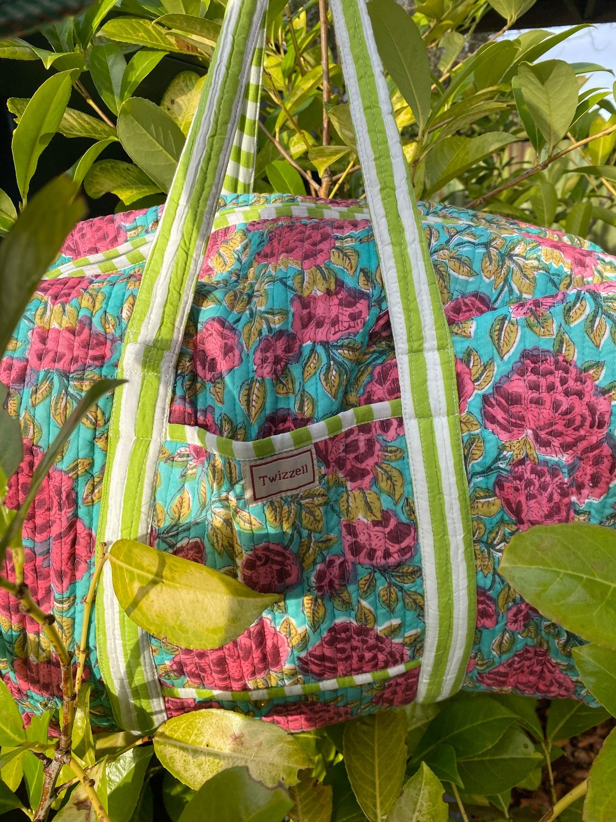 Indian Block Print Weekend Bag - Rose