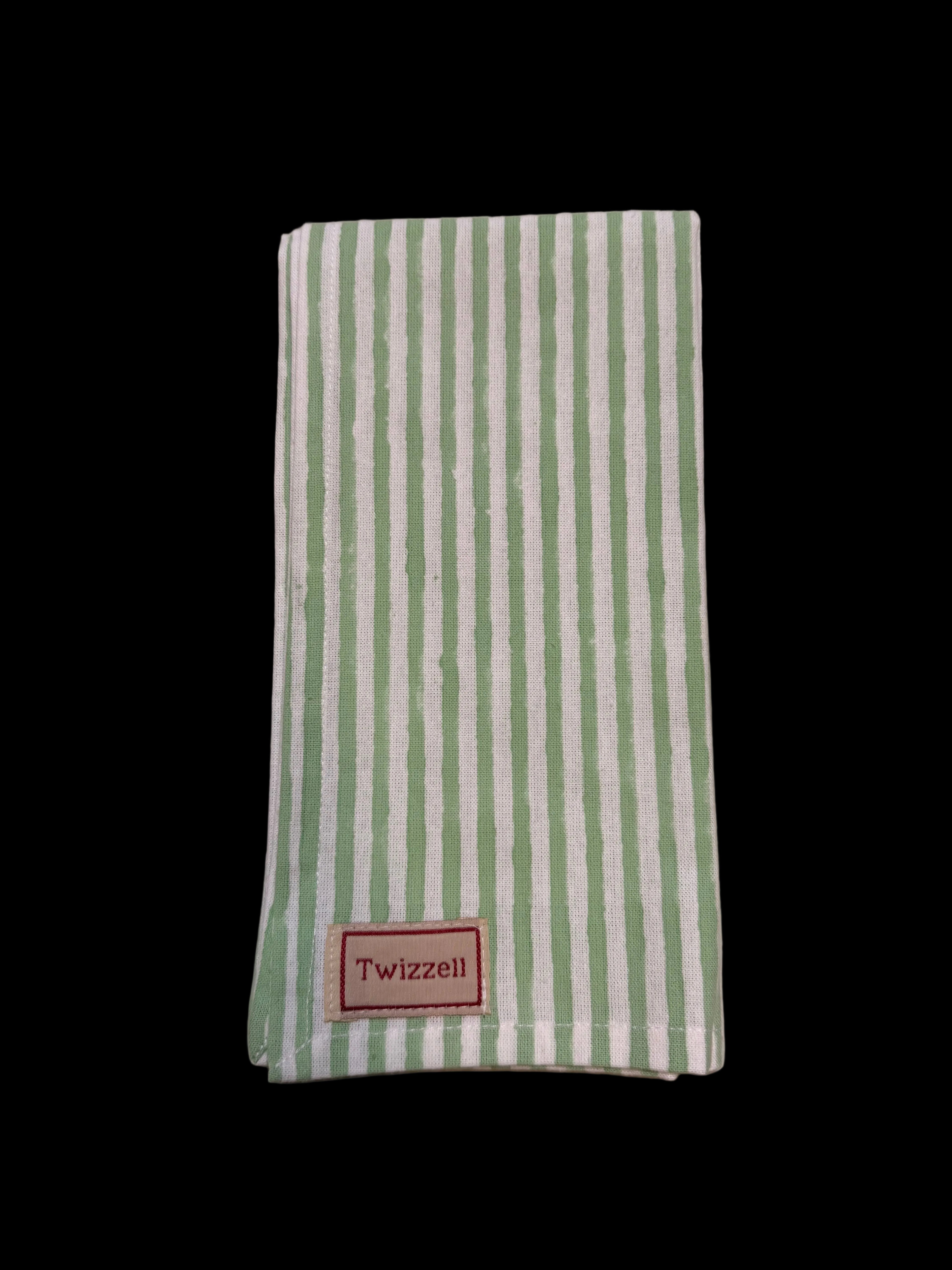 Sage & White Pinstripe Napkin x 4
