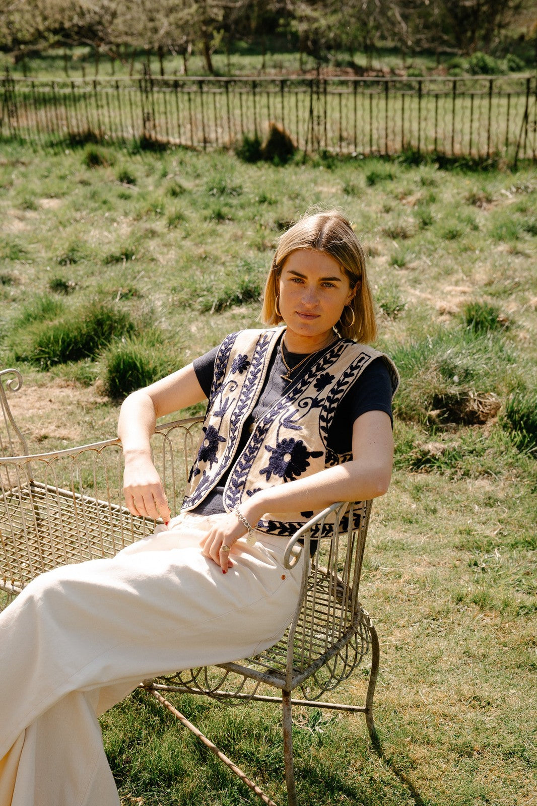 Reversible Cropped Waistcoat - Beige