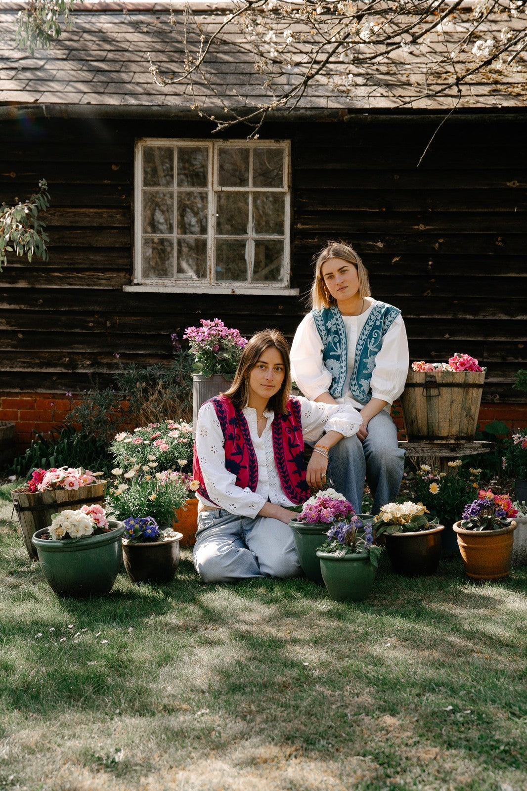Reversible Cropped Waistcoat - Hot Pink and Blue