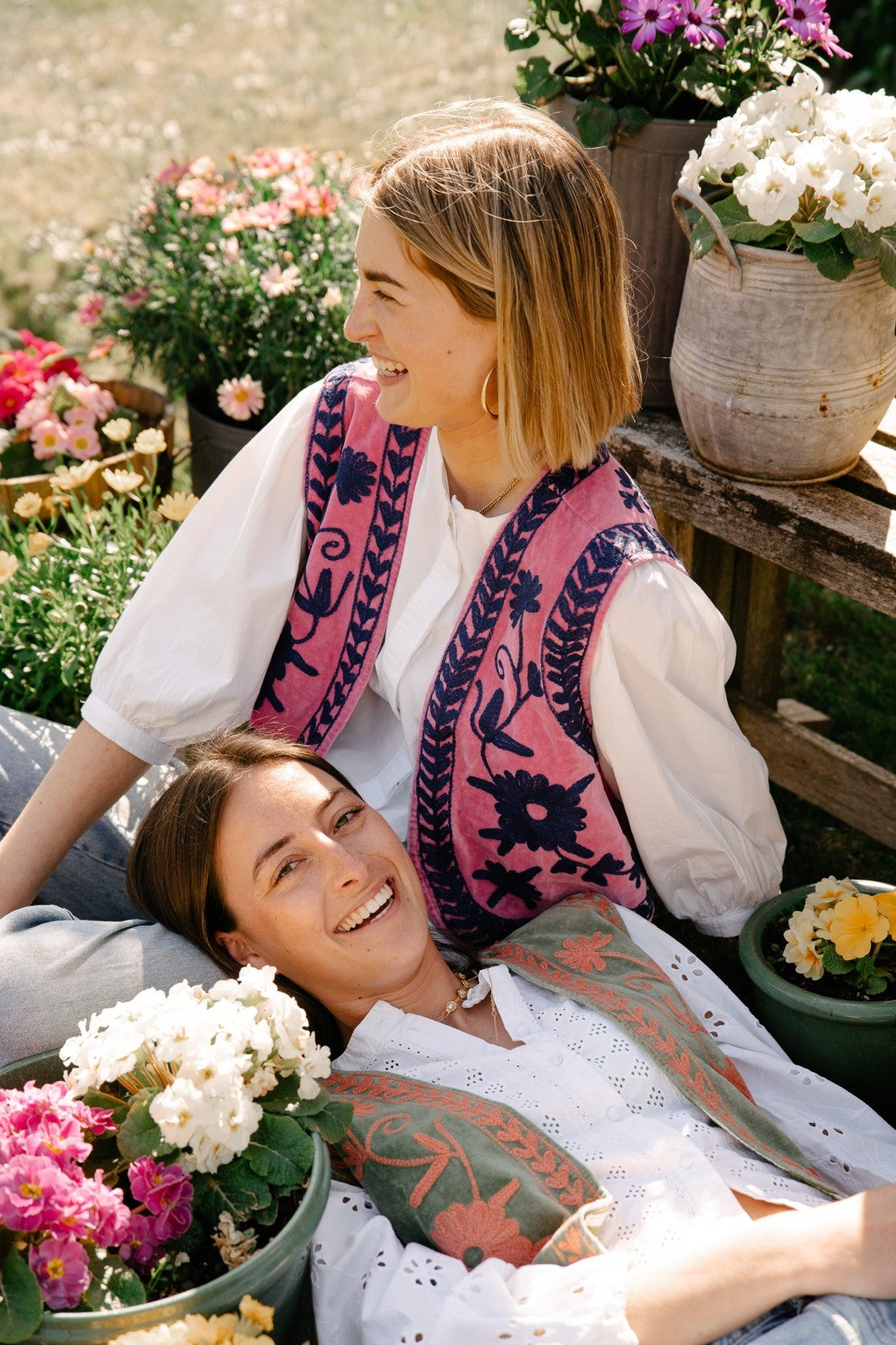 Reversible Cropped Waistcoat - Pale Pink