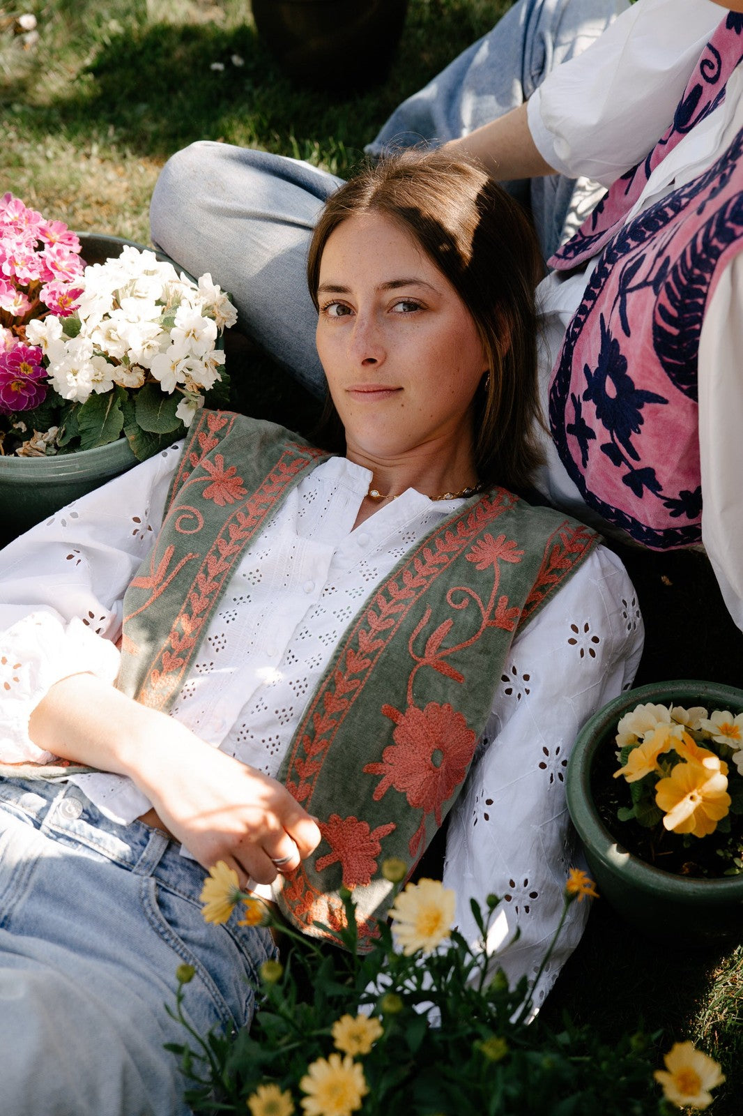 Reversible Cropped Waistcoat - Pale Pink