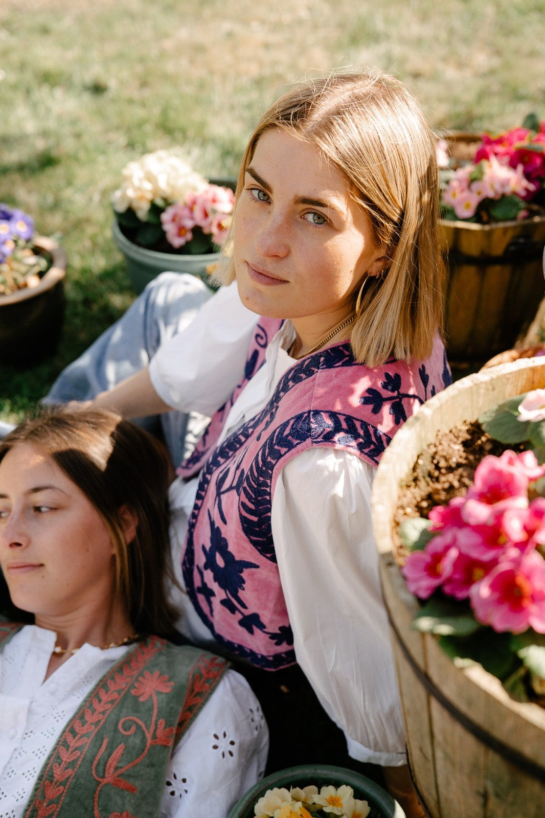 Reversible Cropped Waistcoat - Pale Pink