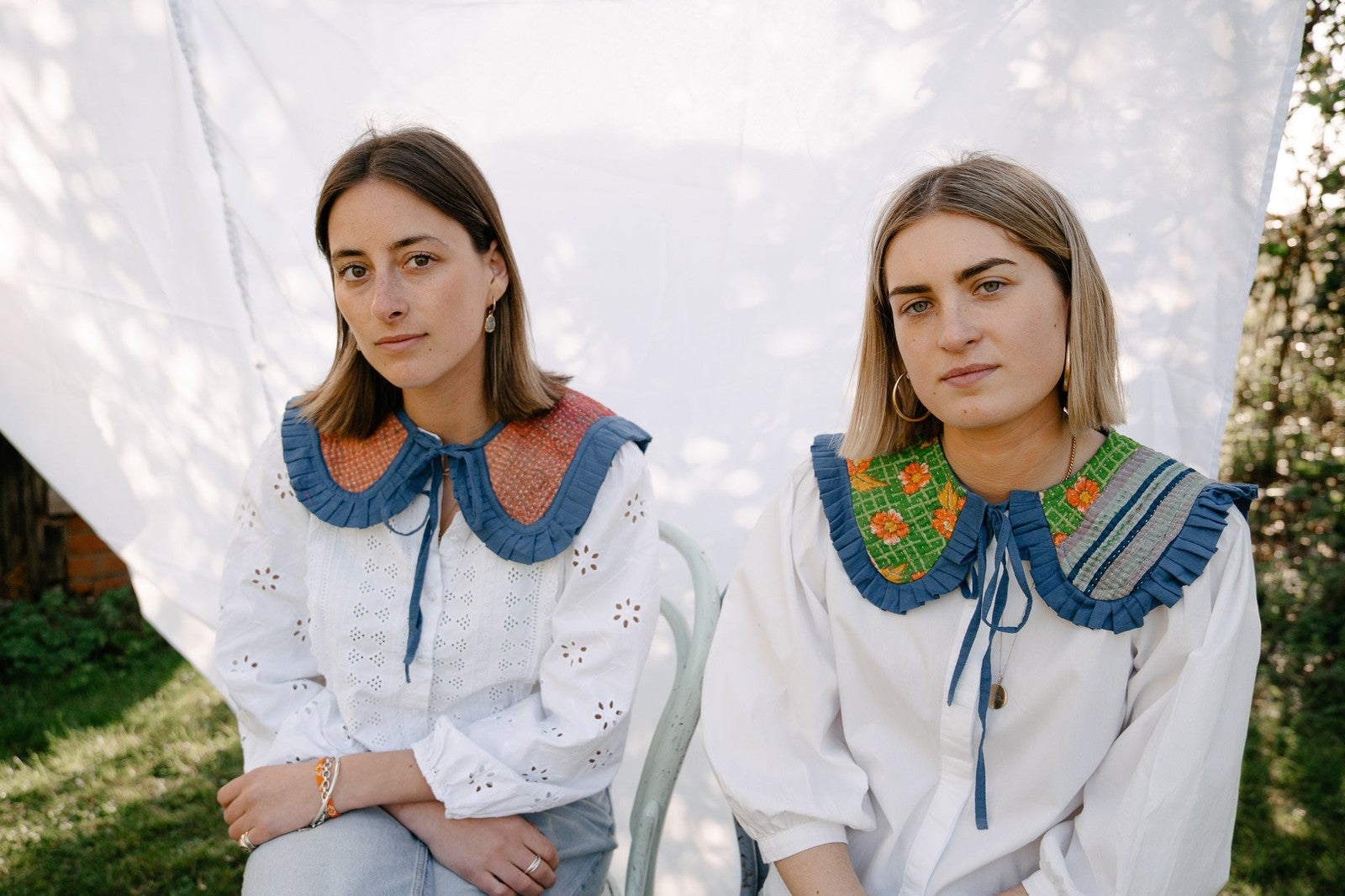 Reversible Kantha Sailor Collar Blue