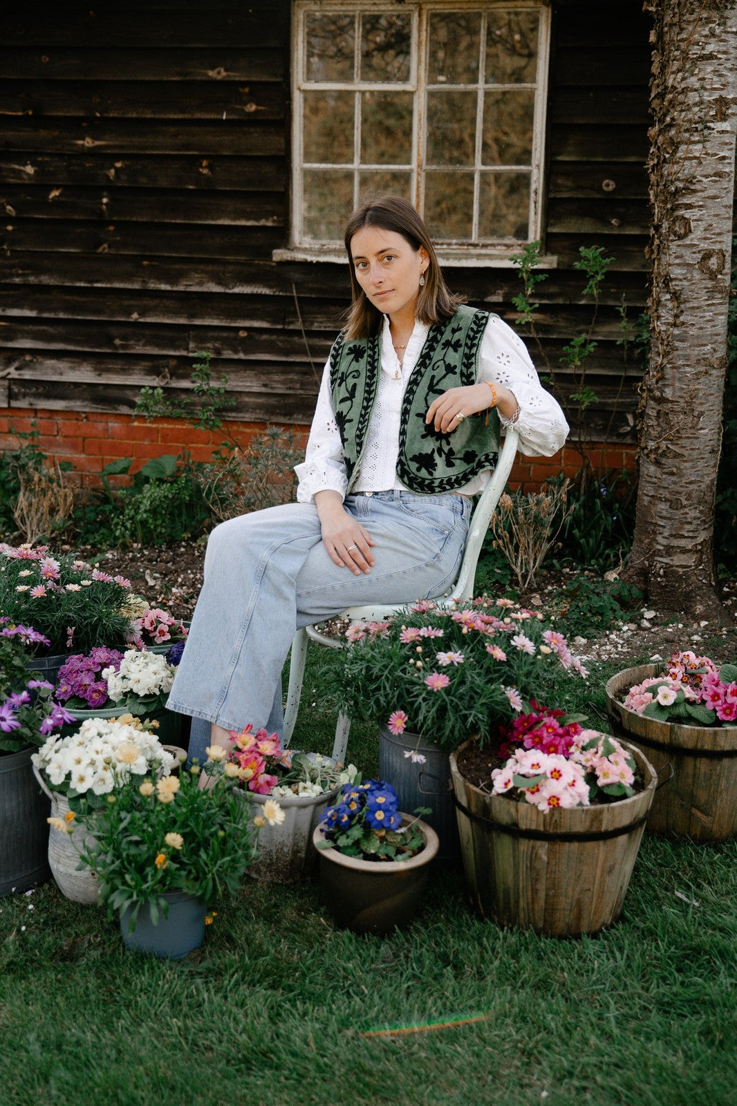 Reversible Cropped Waistcoat - Green