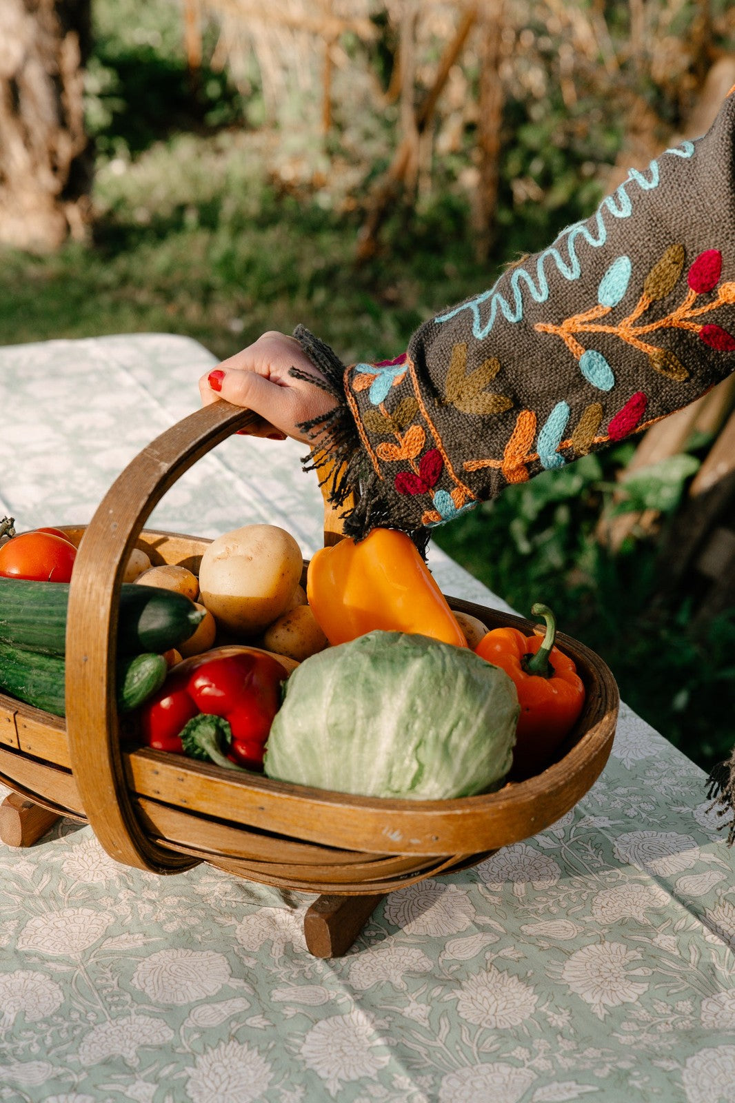 Frayed Edge Bohemian Jacket Grey and Blue