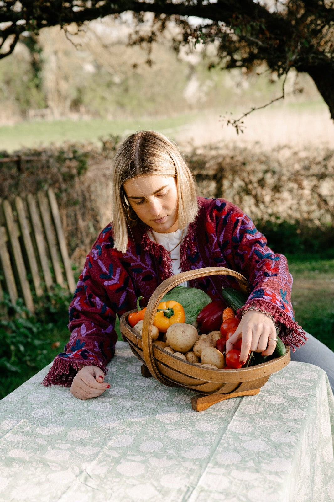 Frayed Edge Bohemian Jacket Merlot and Lilac