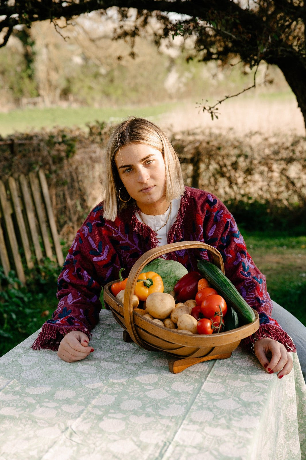 Frayed Edge Bohemian Jacket Merlot and Lilac