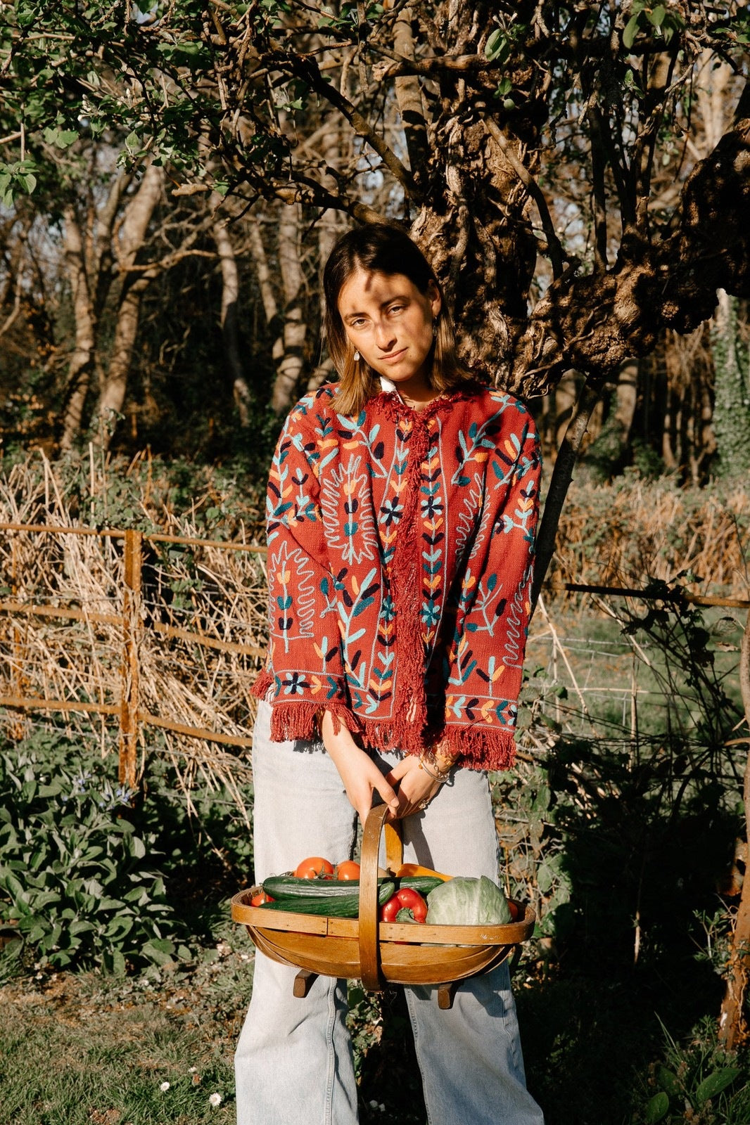 Frayed Edge Bohemian Jacket Merlot and Lilac