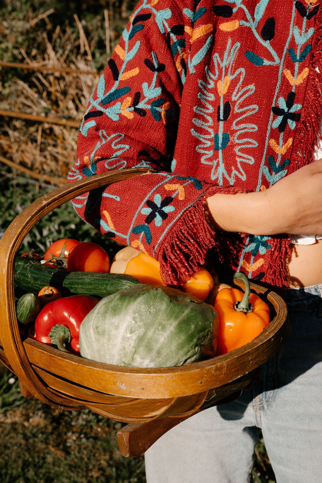 Frayed Edge Bohemian Jacket Merlot and Lilac