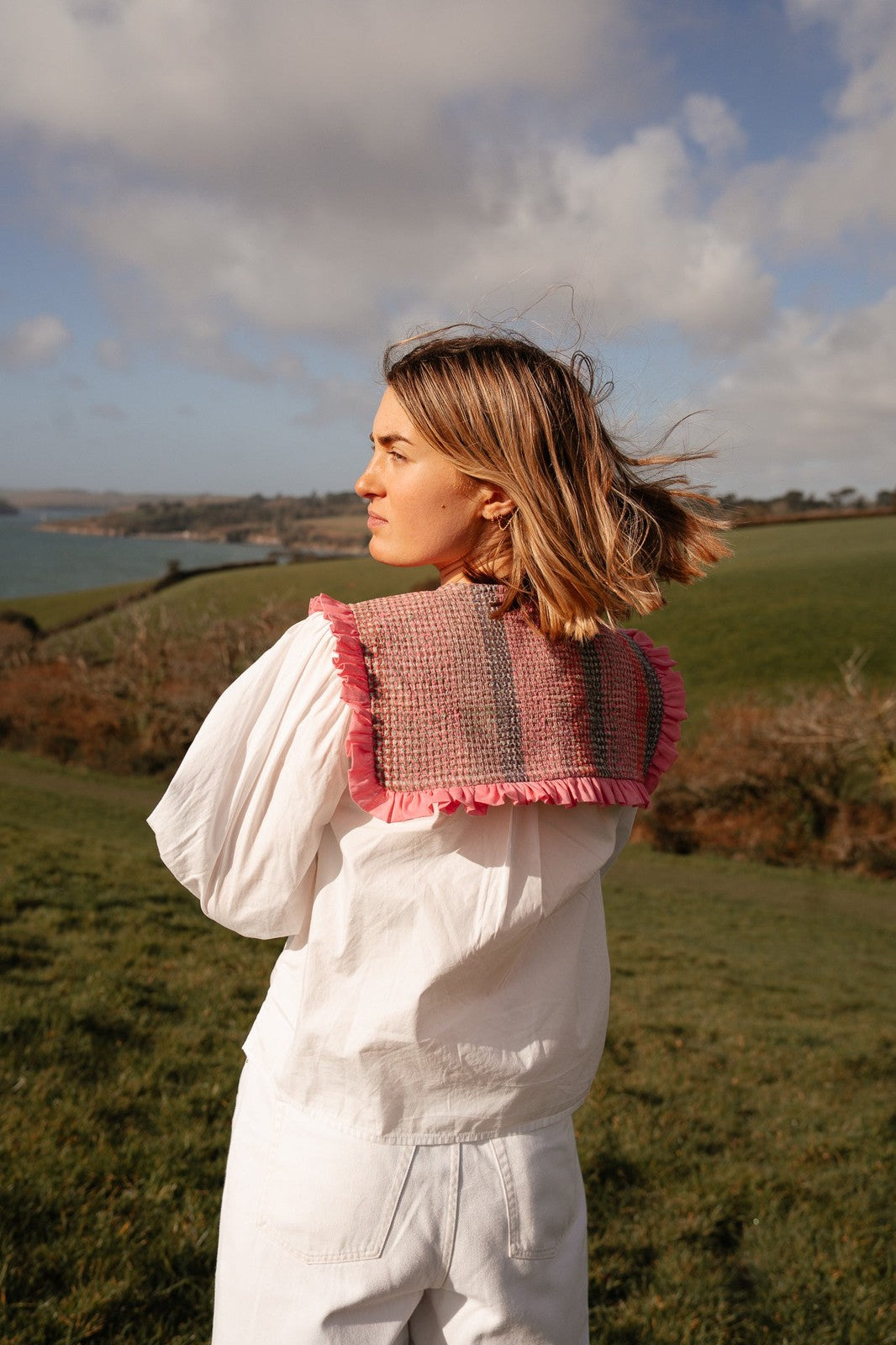 Reversible Kantha Sailor Collar Pink