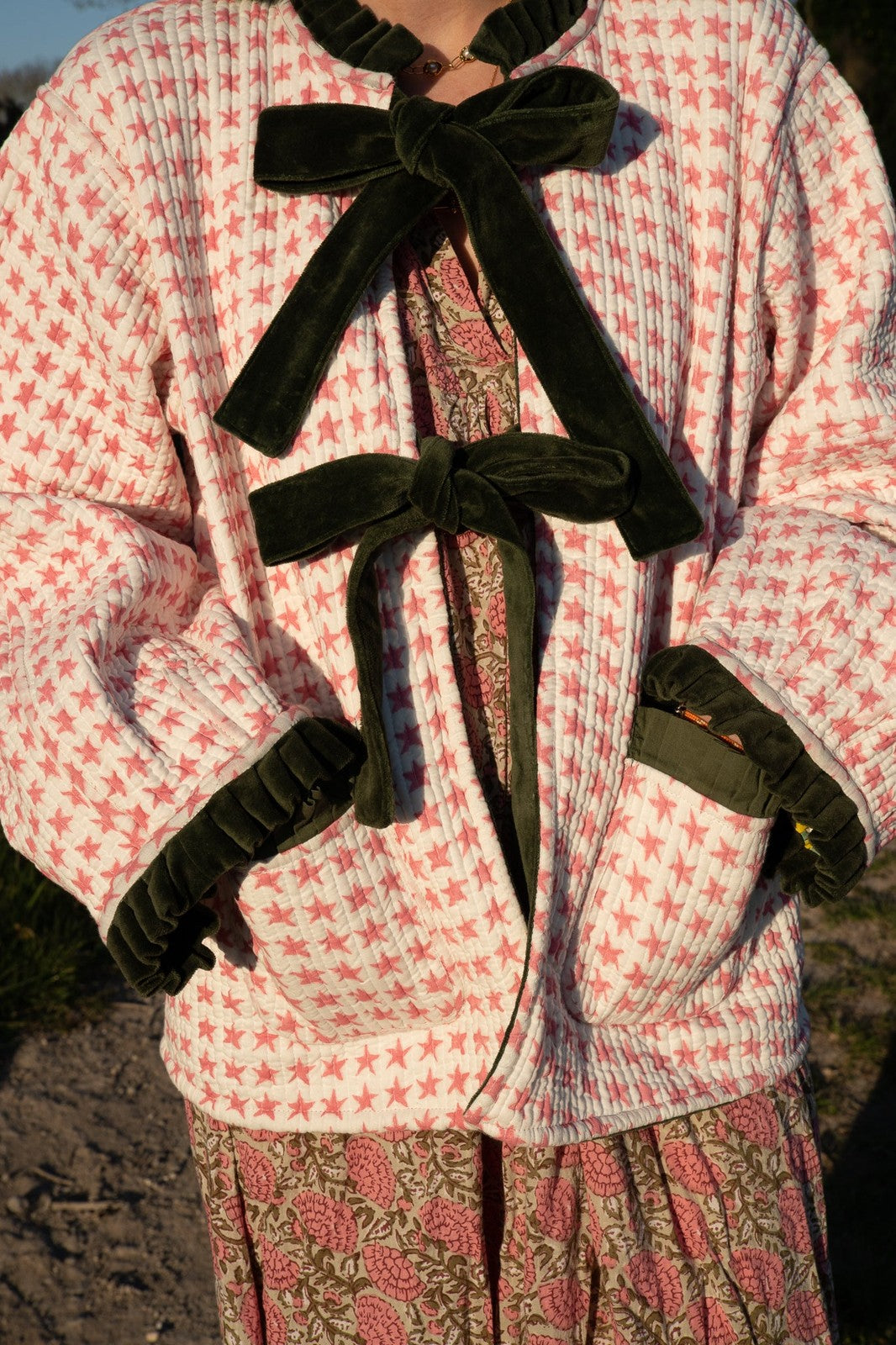 Reversible Jacket - Green and Pink Star