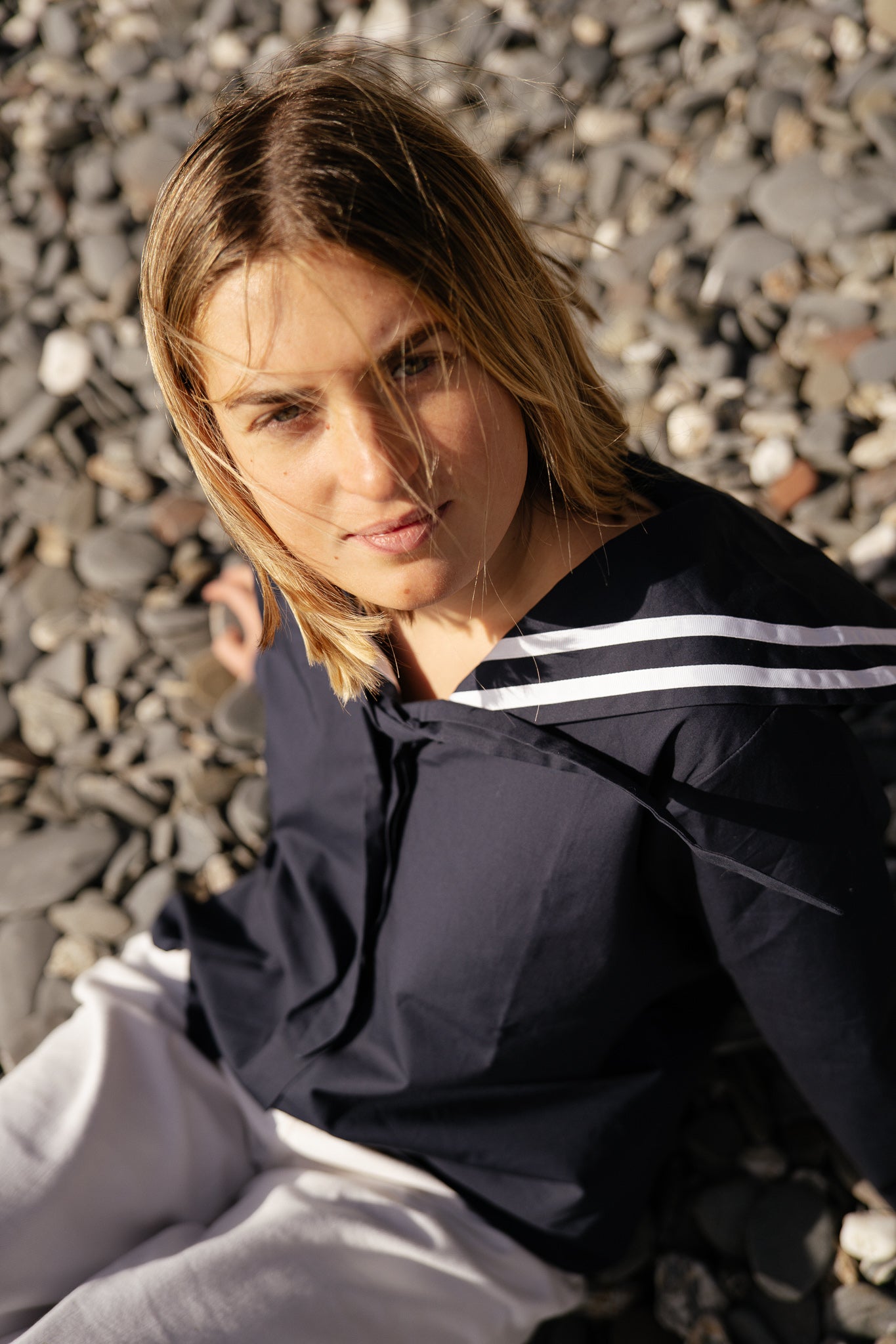 Navy Sailor Collar Blouse