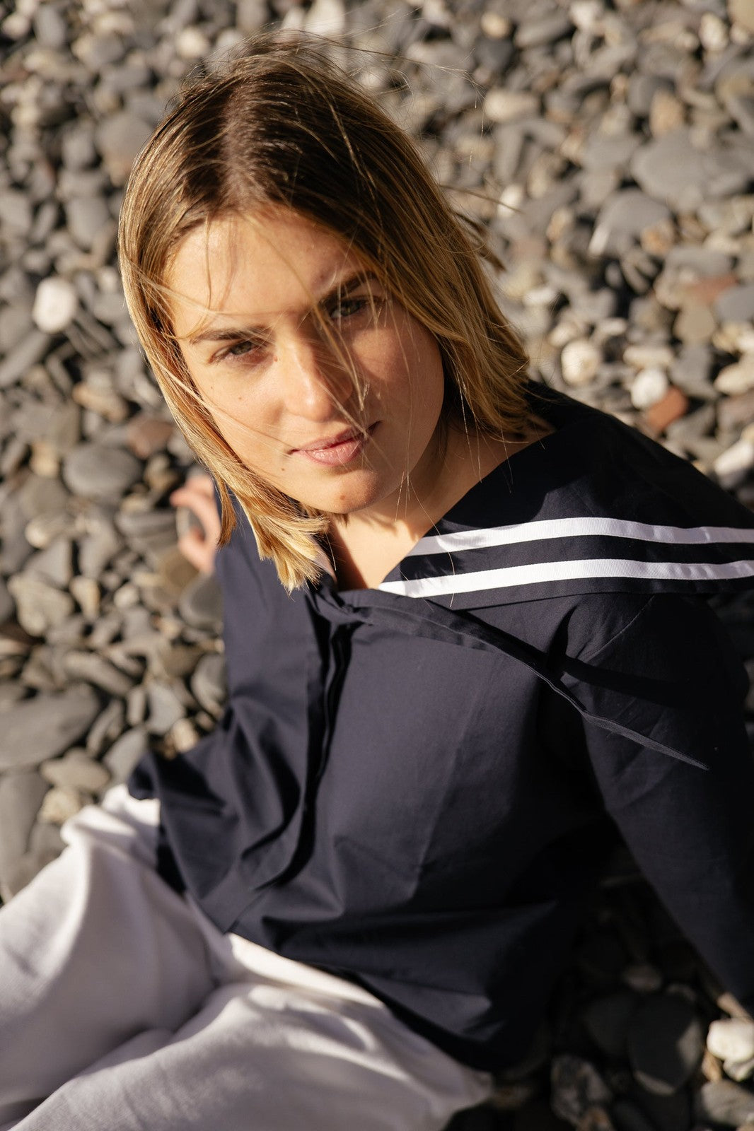 Navy Sailor Collar Blouse