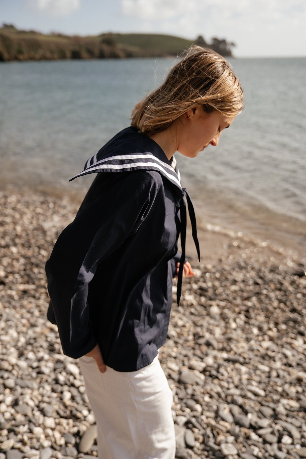 Navy Sailor Collar Blouse