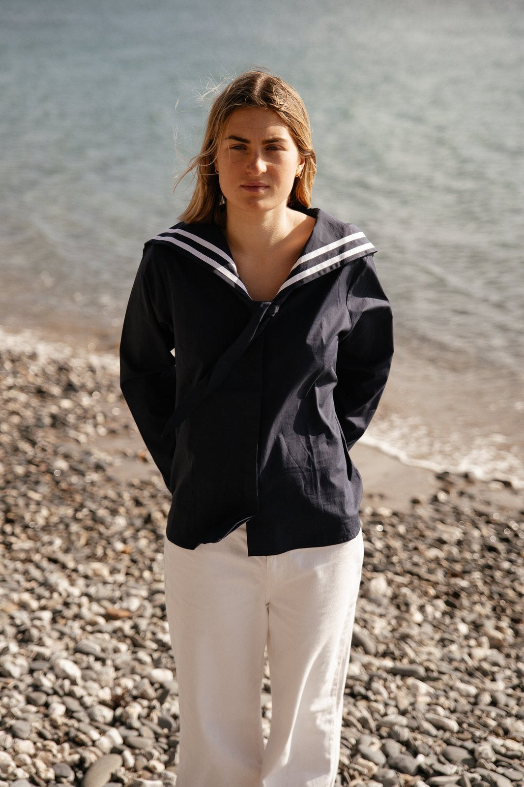 Navy Sailor Collar Blouse