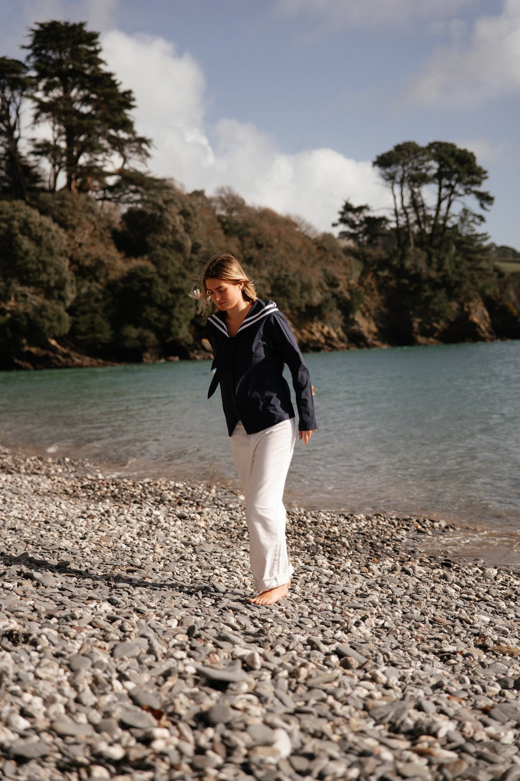 Navy Sailor Collar Blouse